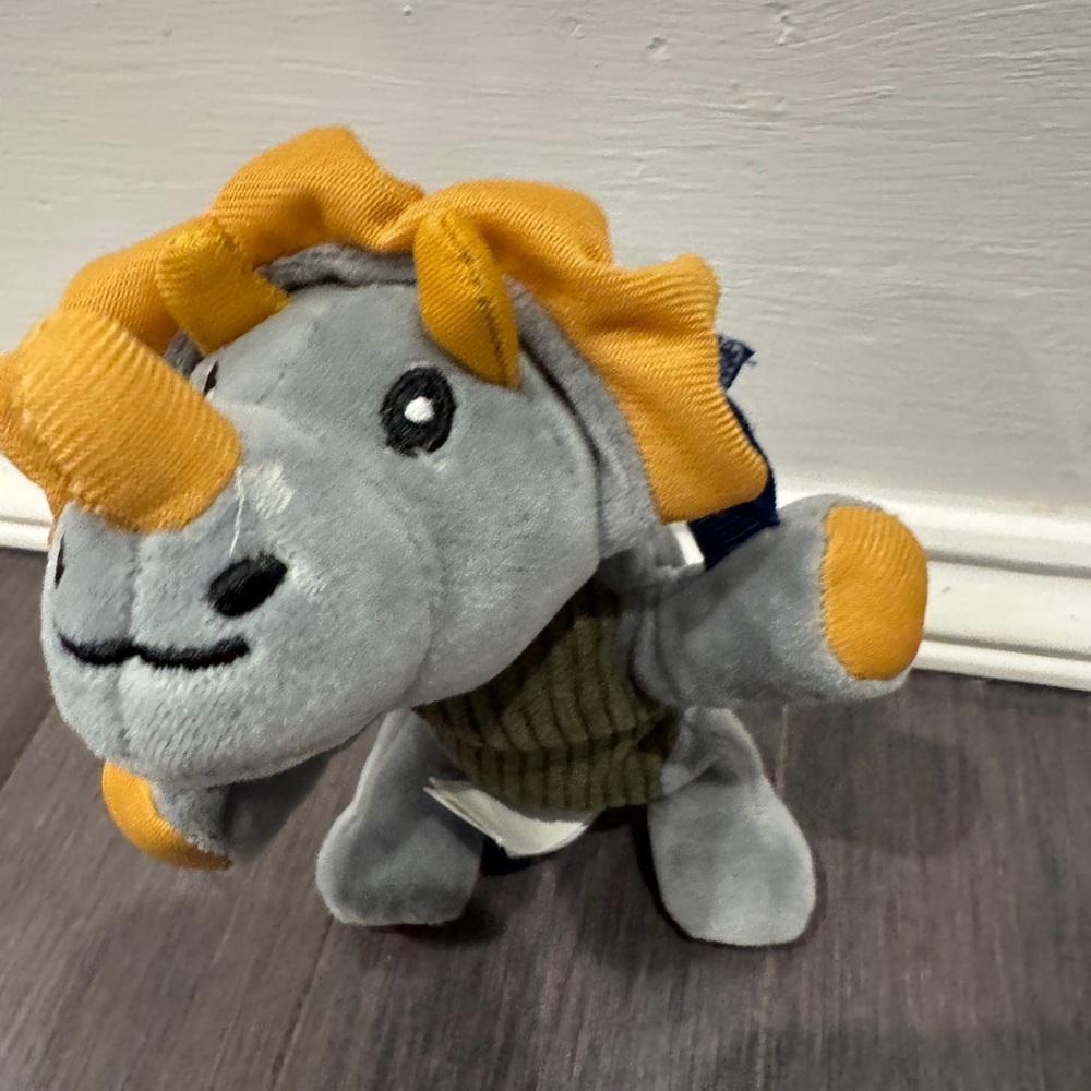 NWOT Dr Browns Charming Gray and Gold Dinosaur Pacifier Plush Kids Infant Baby - Picture 2 of 5
